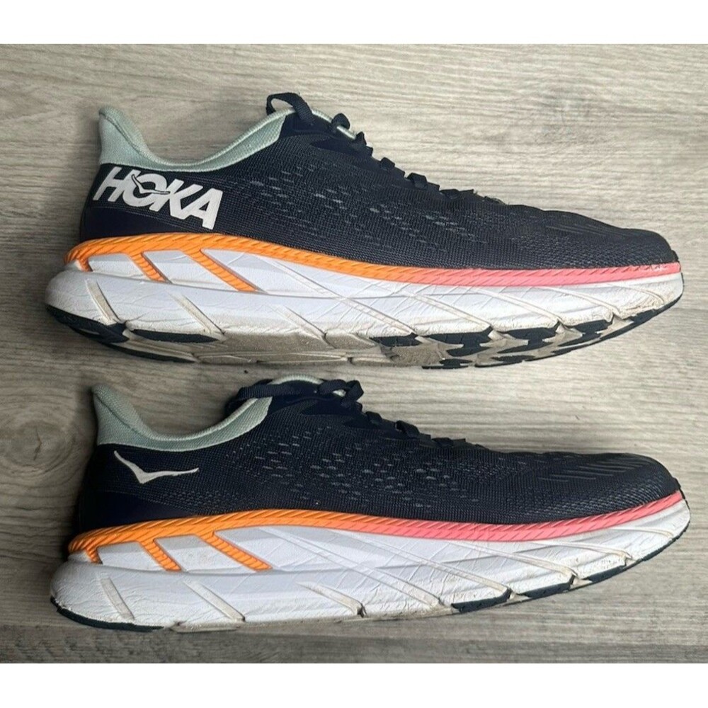 Hoka Clifton 7 Black Iris Blue Haze Running Shoes 1110509 BIBH Women’s Size 9.5